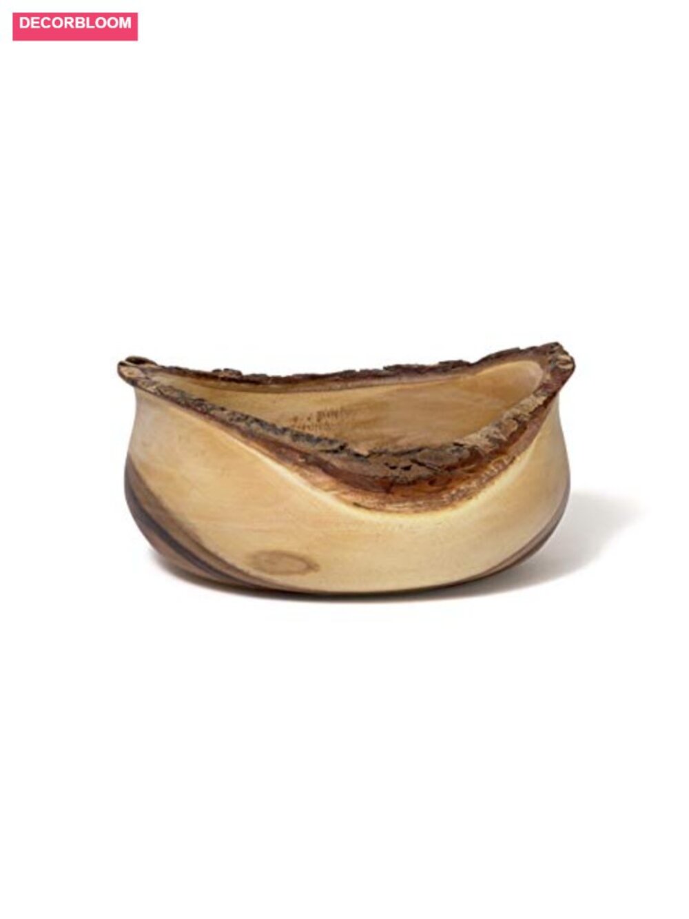Handcrafted Acacia Tulip Serving Bowl Rustic Salad Centerpiece